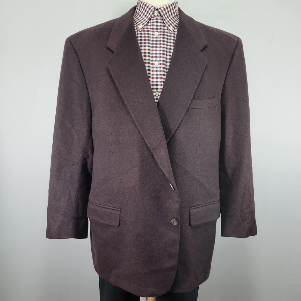 Charles Jourdan Monsieur Men's Sport Coat Blazer Two Button Purple Cashmere 52R